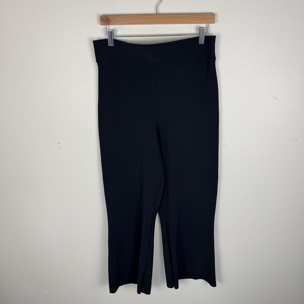 Chiara Boni La Petite Robe 14 Black Nuccia Stretch Jersey Kick Flare Crop Pants